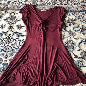 burgundy American Eagle skater dress